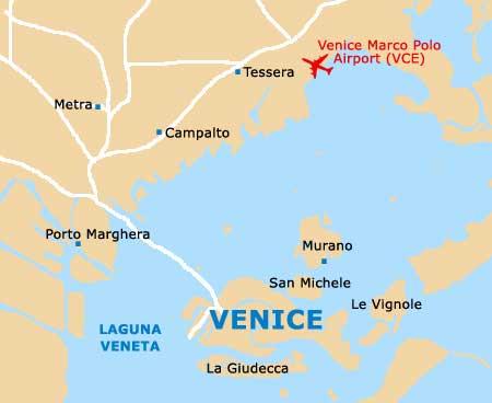 空港ヴェネチアイタリアの地図 空港ヴェネツィアイタリアの地図 イタリア
