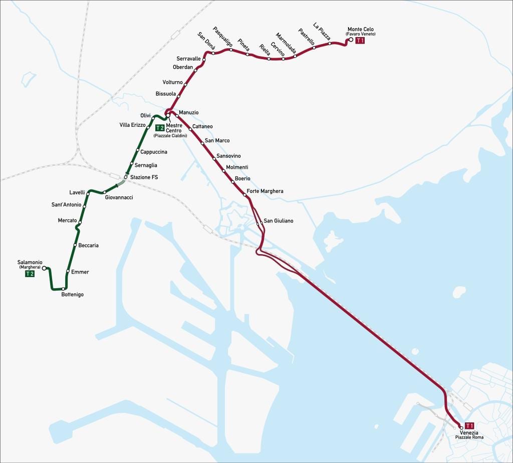 ベネチアメストレ駅の地図