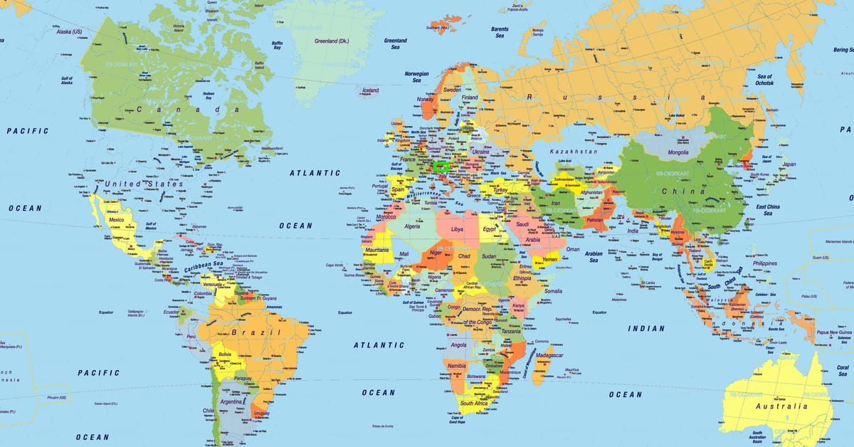 ヴェネツィアイタリアの世界地図