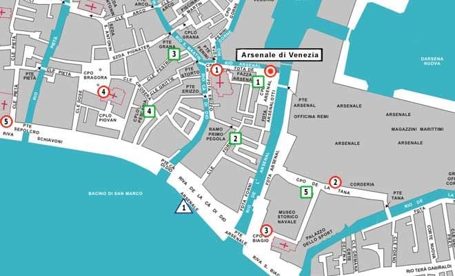 地図のヴェネツィアarsenale