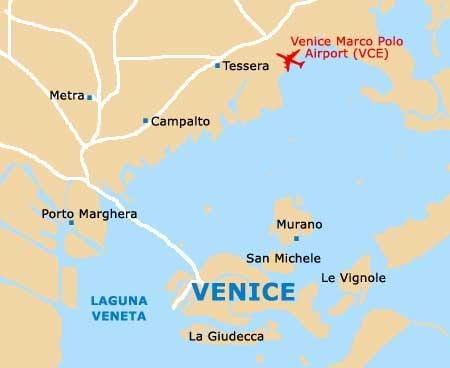 空港ヴェネツィアイタリアの地図