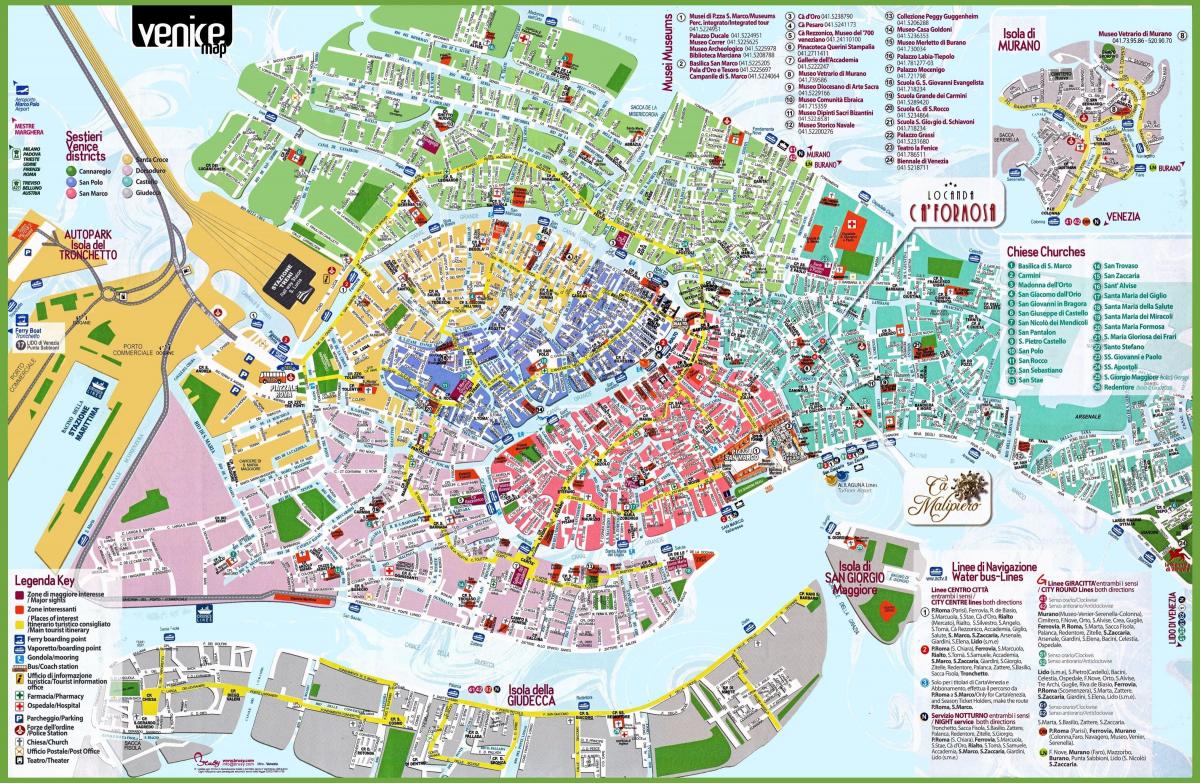 無料ヴェネツィアを歩くツアーの地図