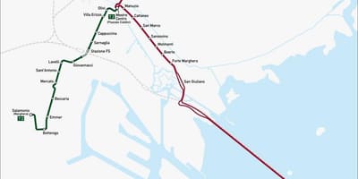 ベネチアメストレ駅の地図