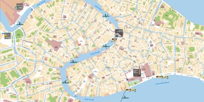 地図のヴェネツィアイタリアの運河