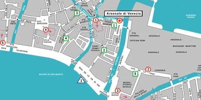 地図のヴェネツィアarsenale