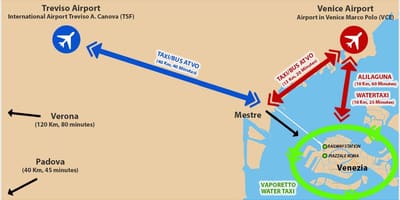 地図のヴェネツィア空港駅