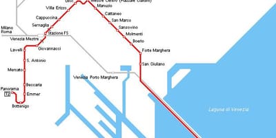 ヴェネツィア鉄道駅の地図
