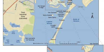 地図のヴェネツィアのラグーン諸島